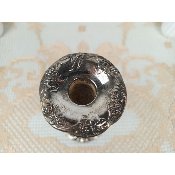 Godinger Silver Plated Candlestick Holder Candelabra Grape And Leaves Motif - Picture 7 of 9